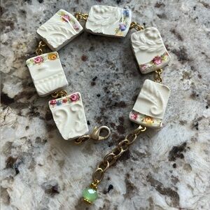 Vintage Broken China Plate Bracelet- Jewelry